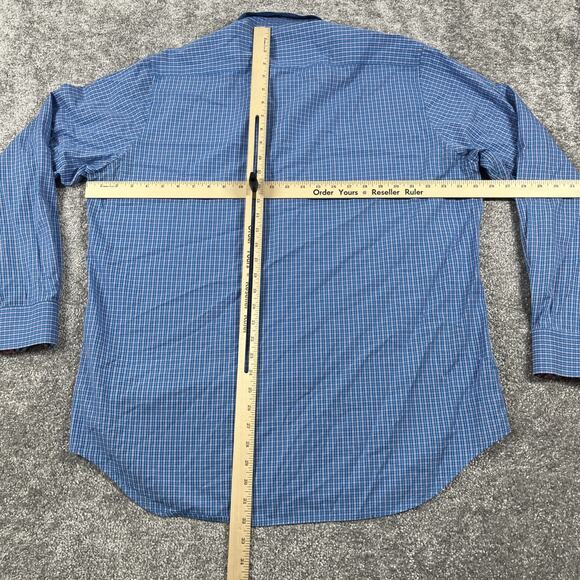 Tailorbyrd Dress Shirt Mens Extra Large Golf Plaid Button Down Blue Cotton - Picture 9 of 13
